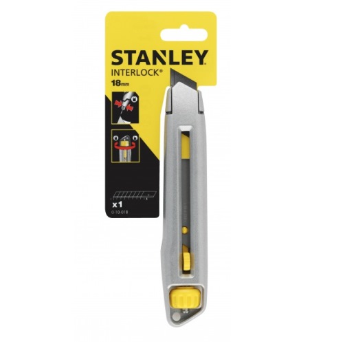 Ніж 18 мм сегментоване лезо 165 мм Interlock метал, Stanley