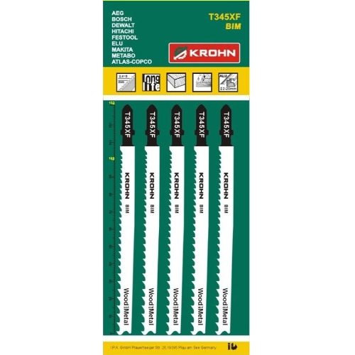 Пильне полотно для ел. лобзика T345XF (5 шт)