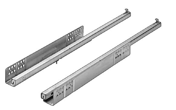 Х Напрямна Quadro 25SFG часткового висування без дотягувача, 550 mm, 16 ДСП ЕВ=20, ліва