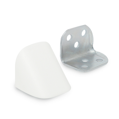 L Куточок подвійний метал/пластик, білий