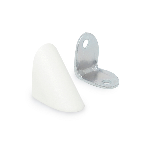 L Куточок одинарний метал/пластик, білий