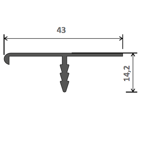 Врізний профіль 38-40мм L=5м, алюміній, Elite