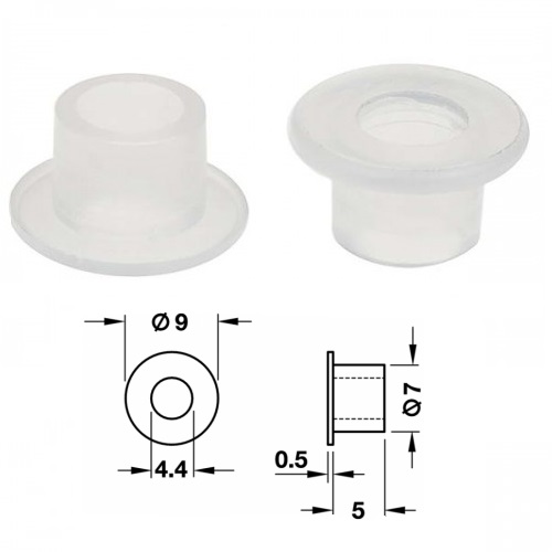Шайба- втулка вставна для скла d7x5 мм (пластик)