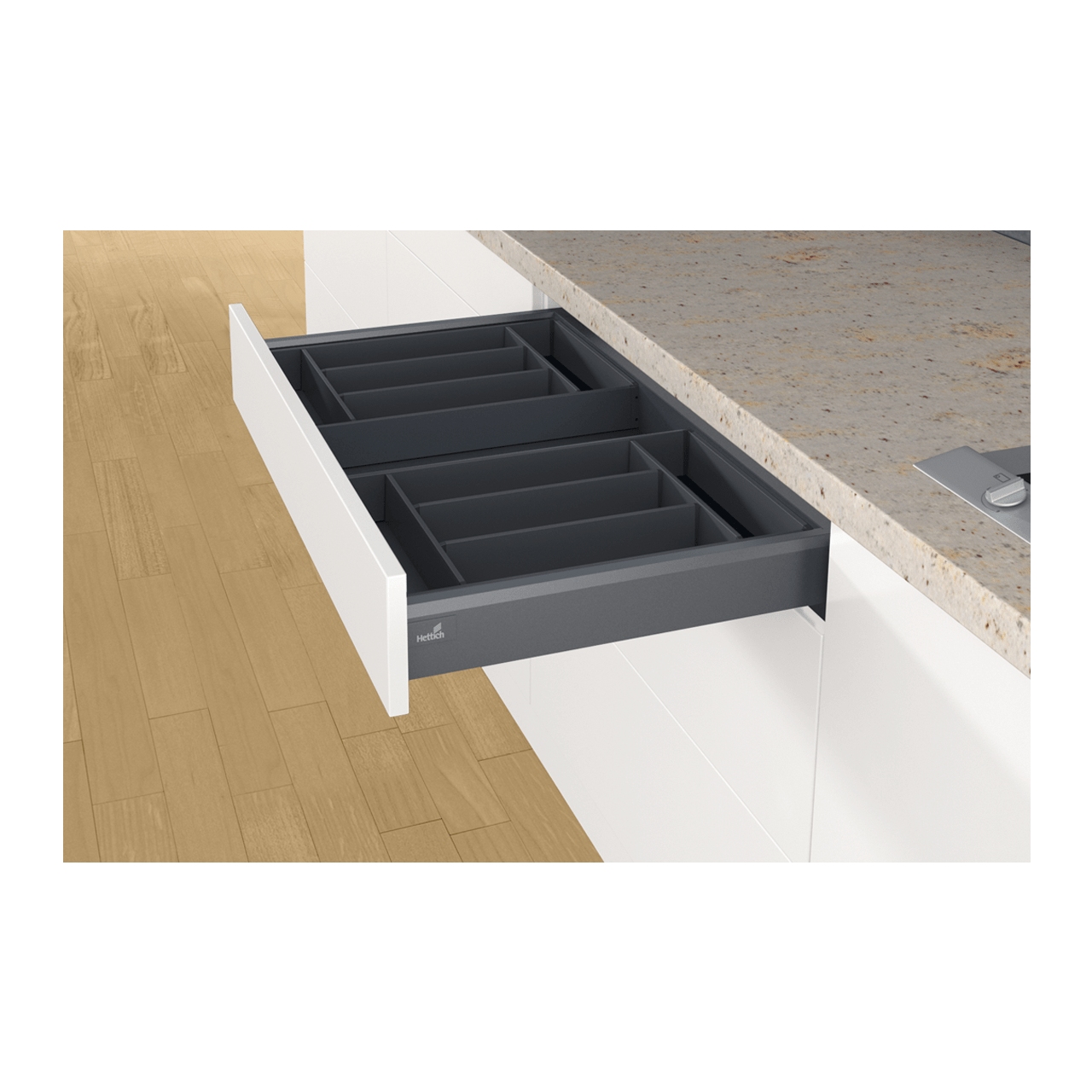 Організація лоток OrgaTray 600 для ArciTech, W=500-1200 L=500, антрацит, сталь (9183159) Hettich