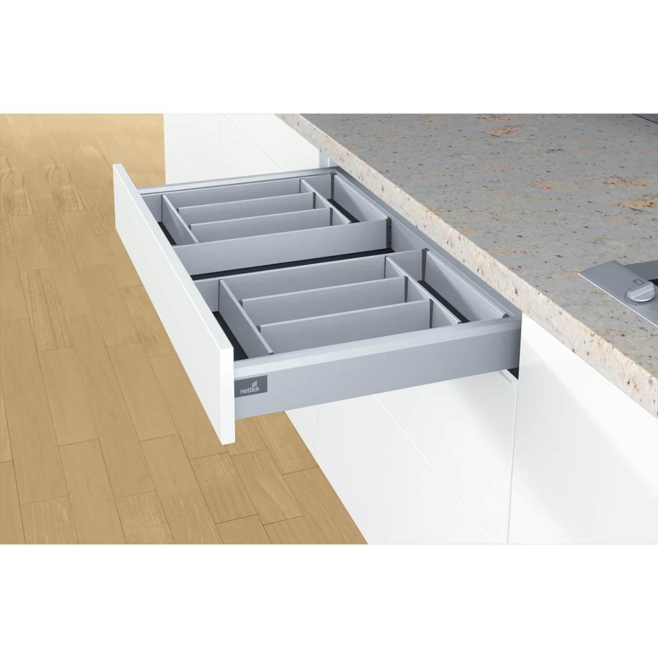 Організація лоток OrgaTray 600 для ArciTech, W=500-1200 L=500, сірий, сталь (9132689) Hettich