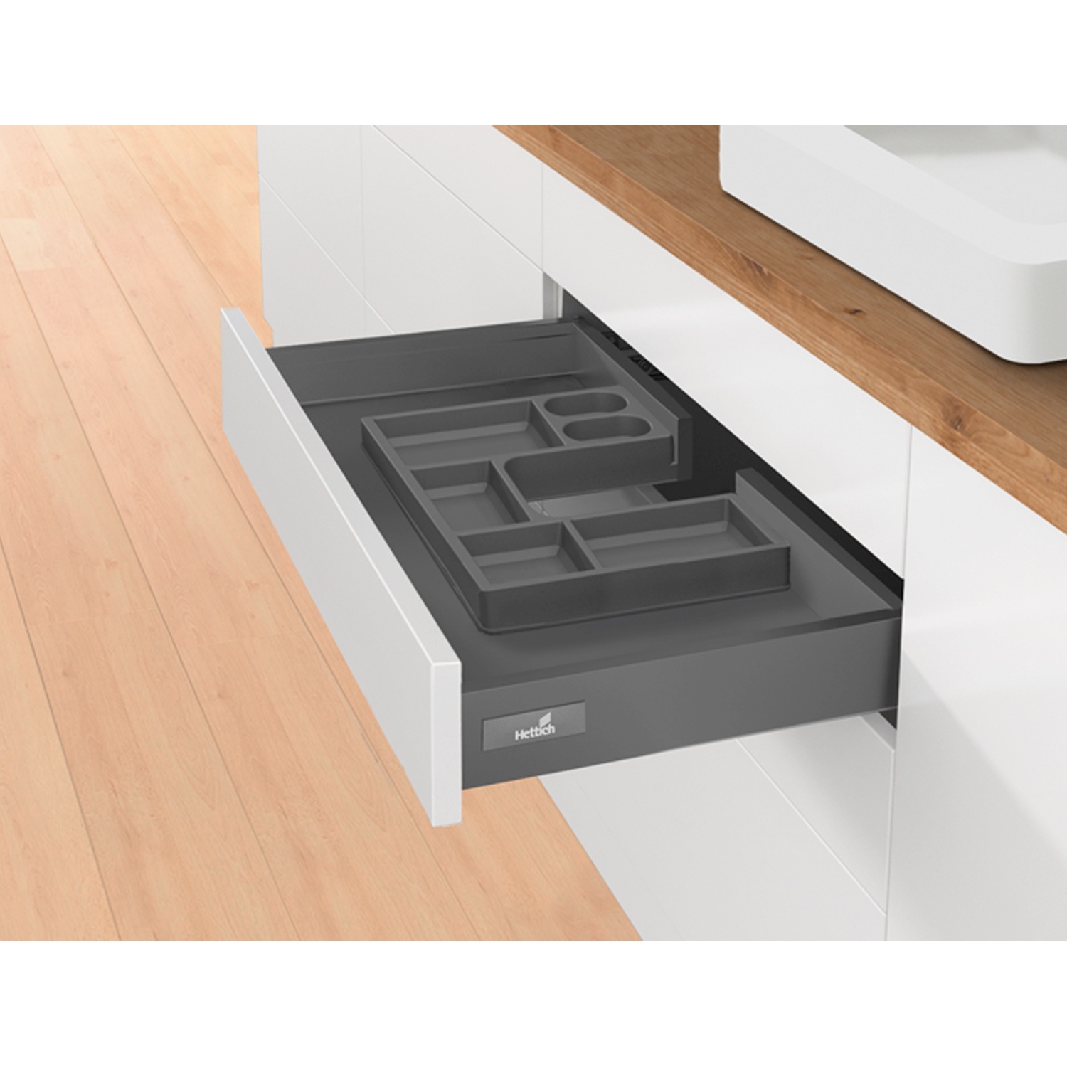 Організація шухляди з вирізом під мийку OrgaTray 510 для AvanTech YOU / ArciTech, NL350+, KB550+, пластик, антацит (9207047) Hettich