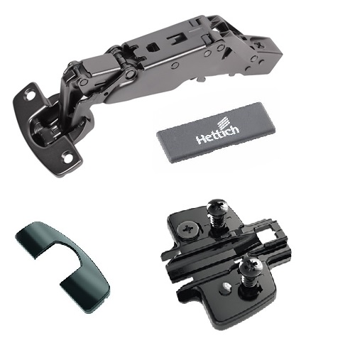 К-т Завіса Sensys 8687 чорний обсидіан- накладна 165° без пружини, з гвинтами та ексцентриком