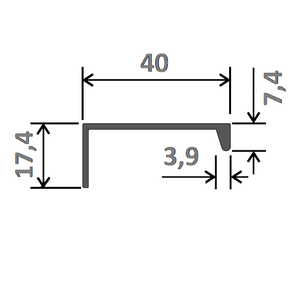 Профіль-ручка U-9  L=5м, чорний матовий, Elite