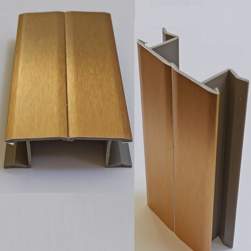 Кут регульований для цоколя ПВХ Scilm, H=100 мм, золото браш