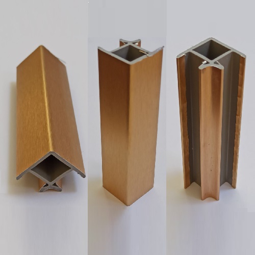 Кут універсальний для цоколя ПВХ Scilm, 90°, H=100 мм, золото браш