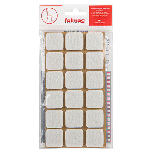 Войлочні самоклейки, 25х25 Білі Folmag