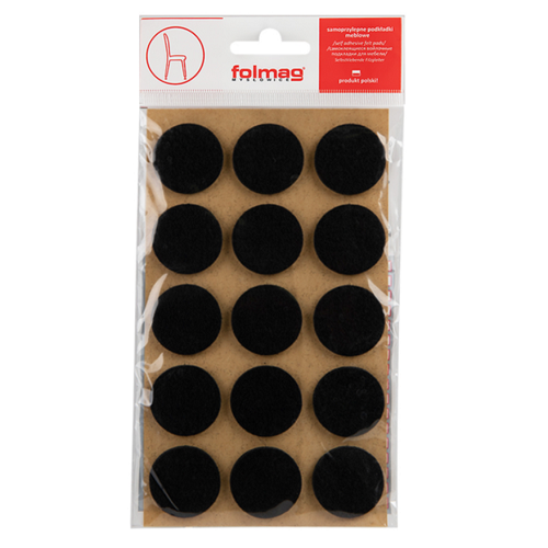 Войлочні самоклейки, d=28 Чорні Folmag