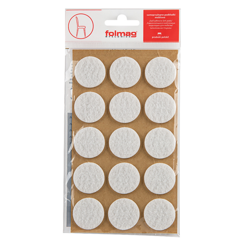 Войлочні самоклейки, d=28 Білі Folmag