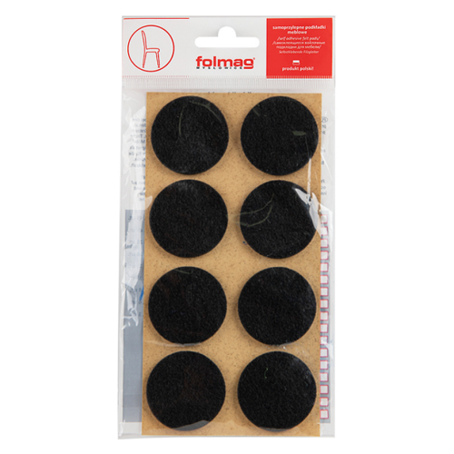 Войлочні самоклейки, d=38 Чорні Folmag