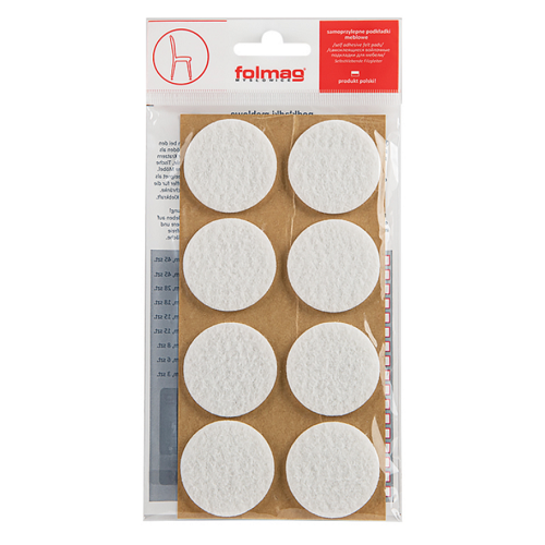 Войлочні самоклейки, d=38 Білі Folmag