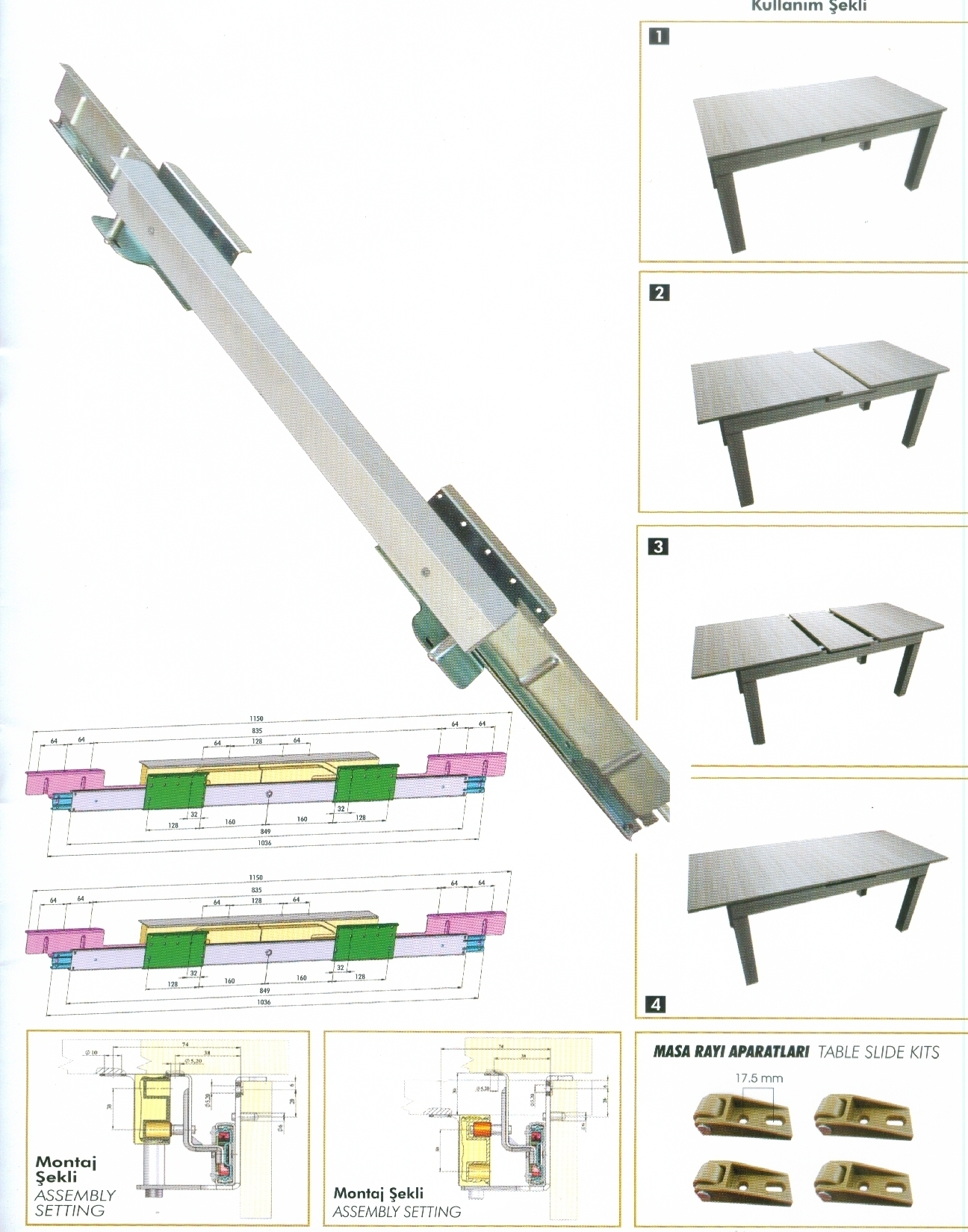А Механізм- Авто д/розсув.столів H=82 L=1150