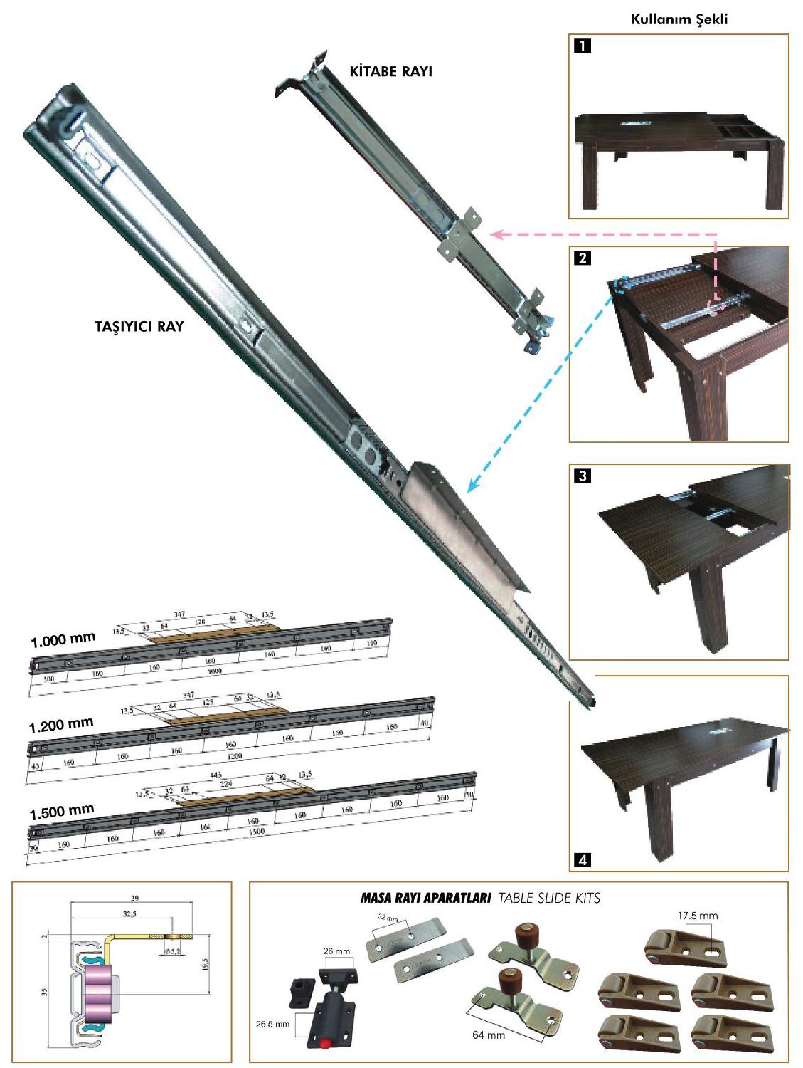А Механізм д/розсув.ст. вікрив.з 1 стор.H=35 L=1500