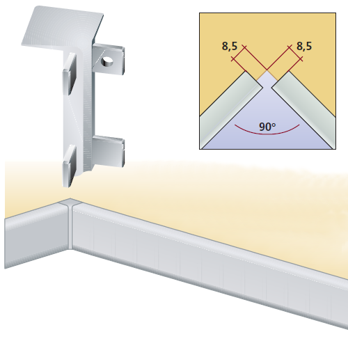Кут вн.  90° до один.проф. Н=62.2 алюм.
