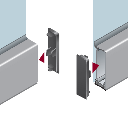 Заглушка до плінтусу Н=80, ліва+права, сіра