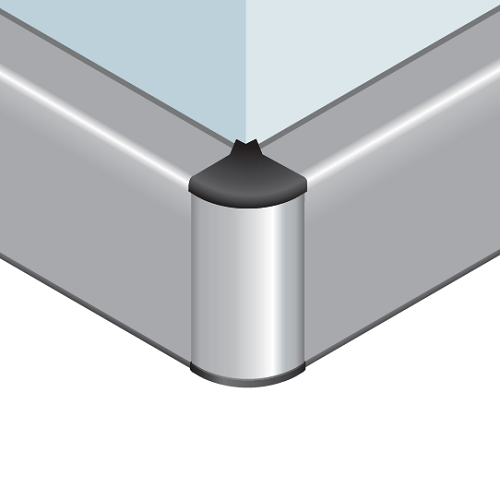 Кут зовнішній 90° до плінтусу Н=80 з заглушкою, сірий