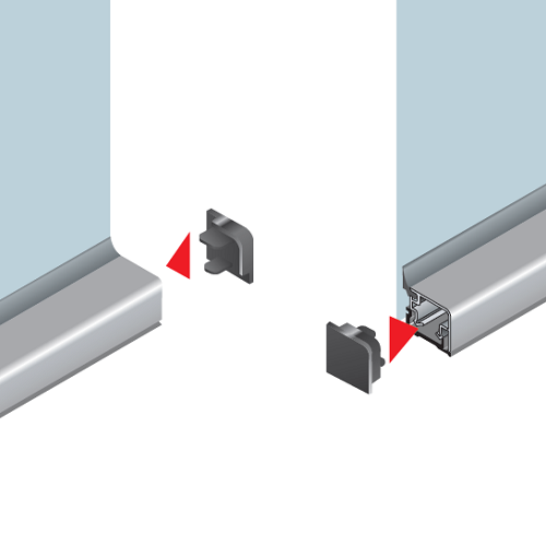 Заглушка до плінтусу Н=15, ліва+права, сіра