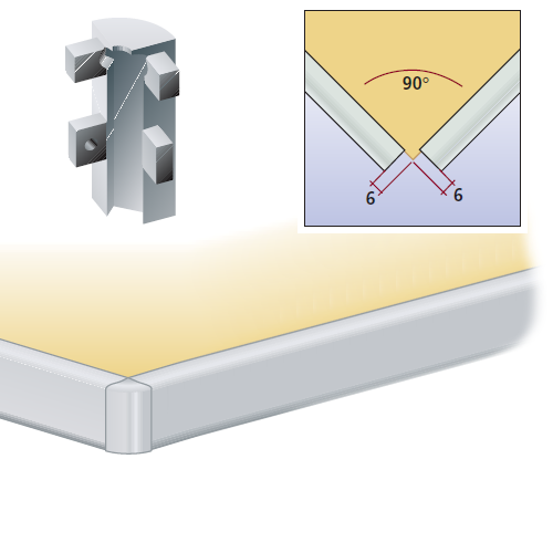 Кут зовн.  90° до подв. проф. Н=61.8 алюм.