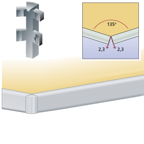 Кут зовн. 135°до подв. проф. Н=61.8 алюм.