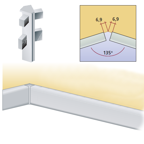 Кут вн. 135° до подв. проф. Н=61.8 алюм.