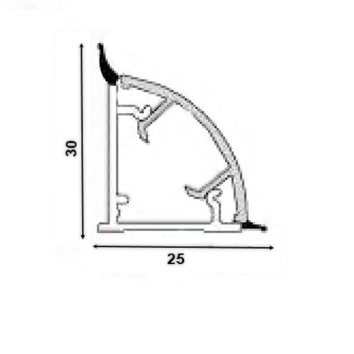 Плінтус круглий H=30 L=4000, sabbia
