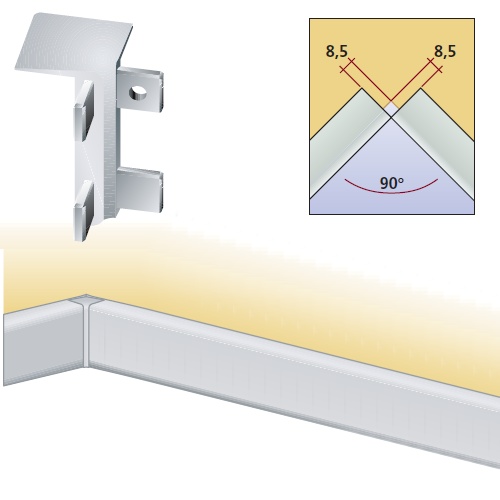 Кут вн. 90° до один.проф. Н=41.8/42,7 алюм.