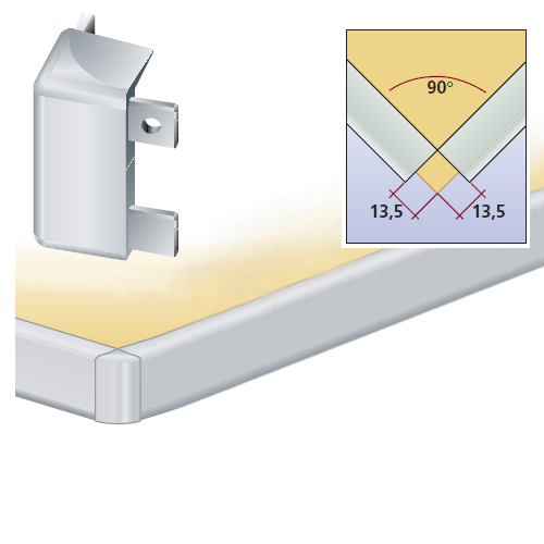 Кут зовн.  90° до один. проф.  Н=41.8/42,7 гострий