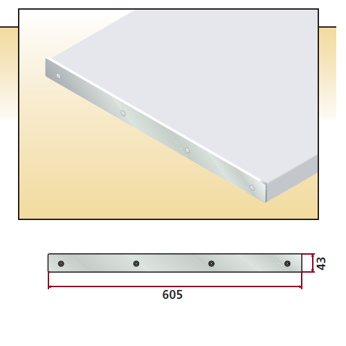 Біч.планка Н=43 L=605 універсальна