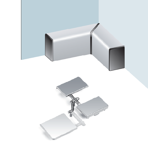 Комплект до плінтусу Н=40 (2 загл.+1вн.45°), сірий