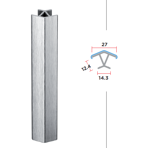 Кут зовнішній для цоколя ПВХ Scilm, 135°, H=120 мм, алюміній браш