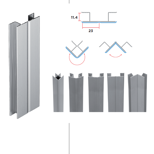 Кут регульований для цоколя Scilm, H=120 мм, алюміній
