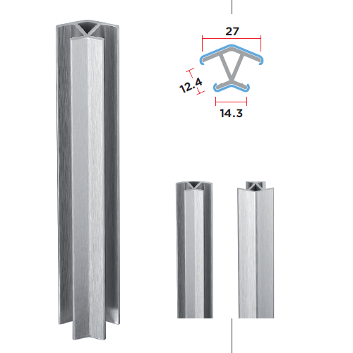Кут універсальний для цоколя ПВХ Scilm, 135°, H=120 мм, алюміній браш