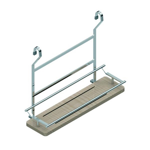 S д/релінга- Полиця д/спецій 1-я, дерево/хром блиск.-розпр.