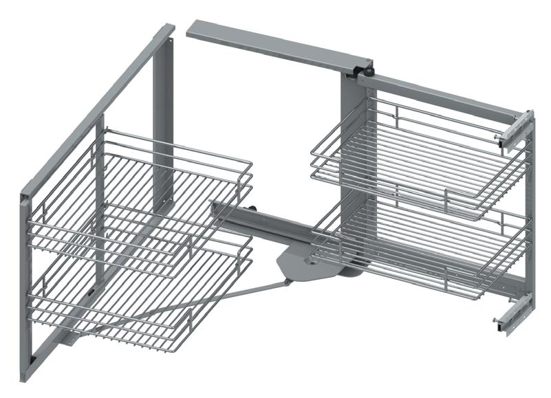 S Кошик кутовий 450 мм- лівий, хром блиск.