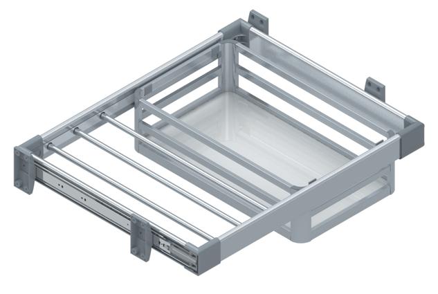 S Полиця+вішалка д/білизни,брюк 900 алюм.(бічне кріпл.)