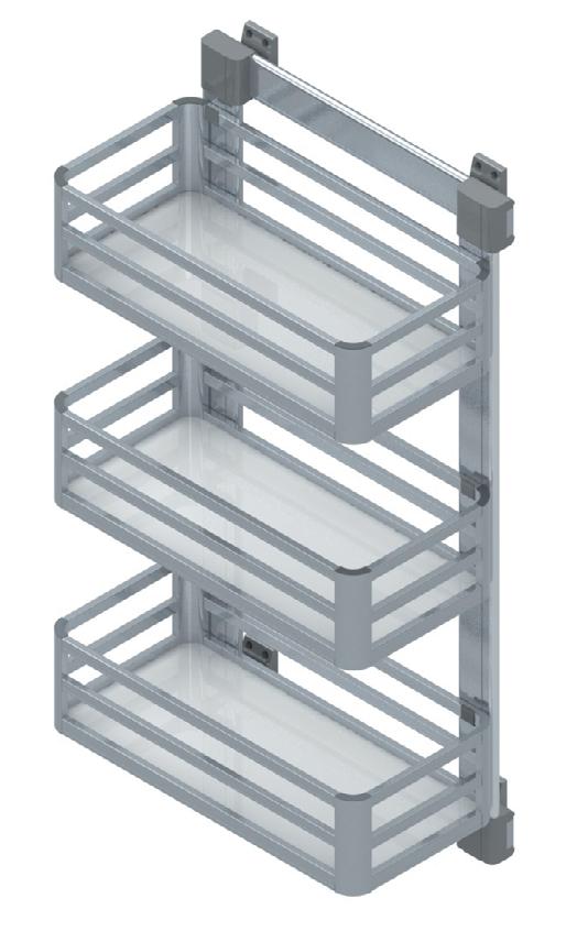 S Полиця бічна д/одягу 3-я, алюм.
