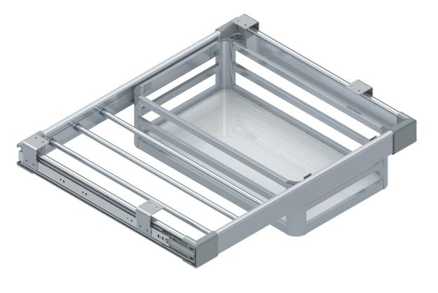 S Полиця+вішалка д/білизни,брюк 900 алюм.(верх.кріпл.)