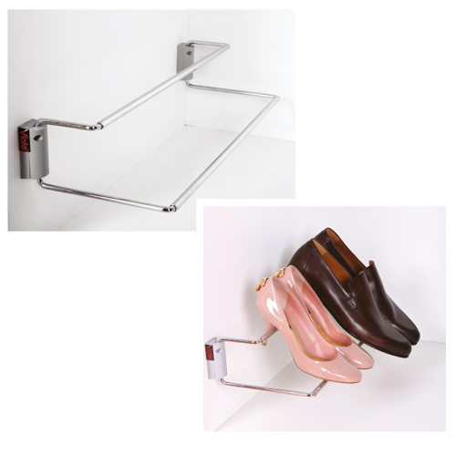 В Полиця для взуття 650-750  хром блиск.