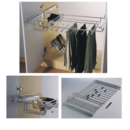 В Полиця д/брюк 900мм+кошик, висувна