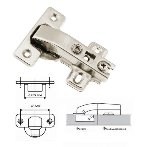 Завіса рівнолегла 180* (штольна), з монтажною планкою