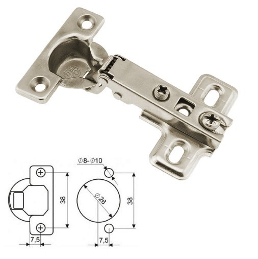 Завіса накладна MINI з монтажною планкою