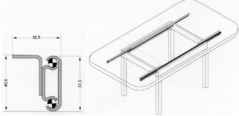 Розсув.мех. д/столу H=37 L=1200/1930