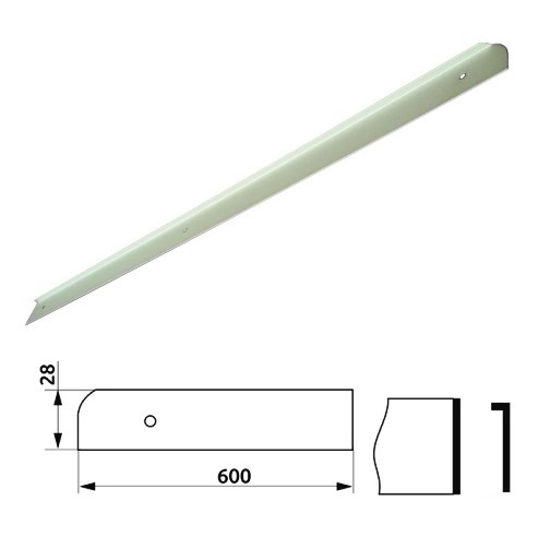 Планка бічна д/стільниць 28 права, алюміній