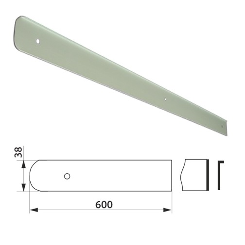 Планка бічна д/стільниць 38 ліва, R-6, алюміній