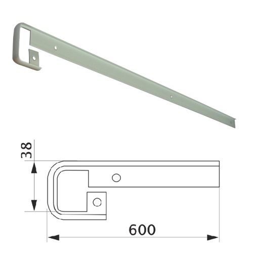Планка  стик. пряма д/стільниць 38, R-6, алюміній