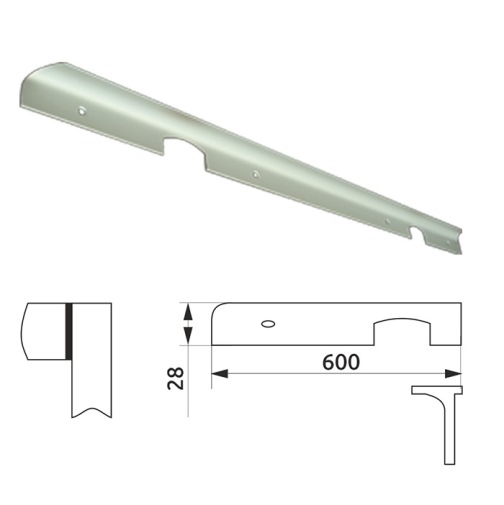 Планка  стик. кутова д/стільниць 28, алюміній